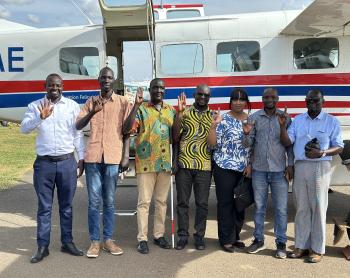 Light For the World South Sudan Team disembarking in Juba 