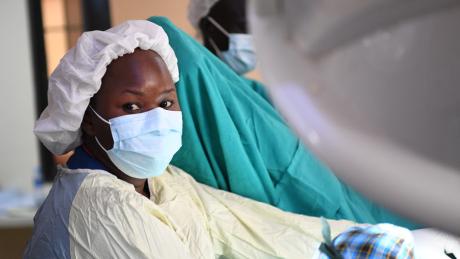 Dr. Achai performing fistula surgery at Reconciliation Hospital in Juba