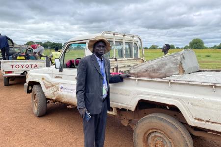 Boxes of bicycles arrive in Aweil with MAF