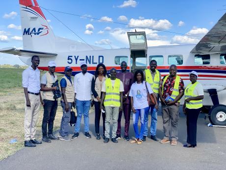 Concern, South Sudan, team with aircraft