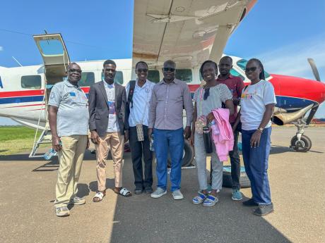 Team from CBM returning from the outreach in Yirol 