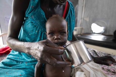 Little Nyalam with her mother Nyatong at the stabilization center
