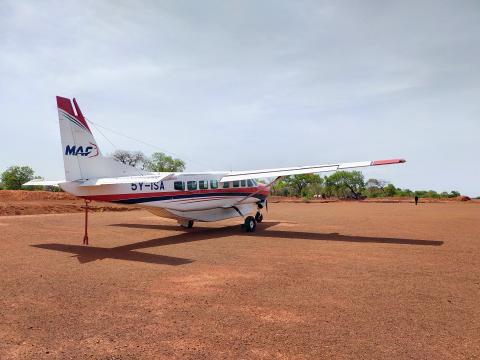 Aircraft on airstrip